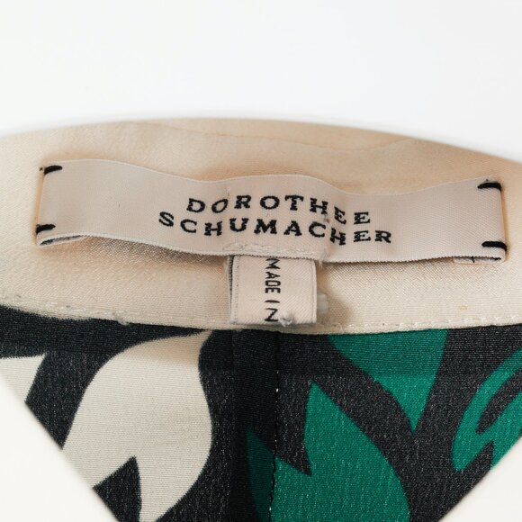 Dorothee Schumacher Green Botanical Print Silk Button Up Collar & Cuff Blouse - Picture 8 of 10